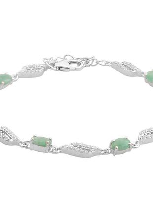 Серебряный браслет ogosilver с натуральным изумрудом 3.773ct, вес изделия 6,37 гр (2166764) 1720 размер