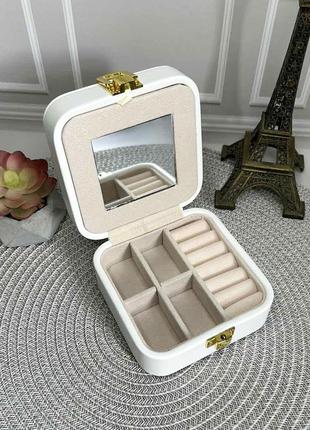 Шкатулка для украшений с зеркалом, маленькая дорожная шкатулка