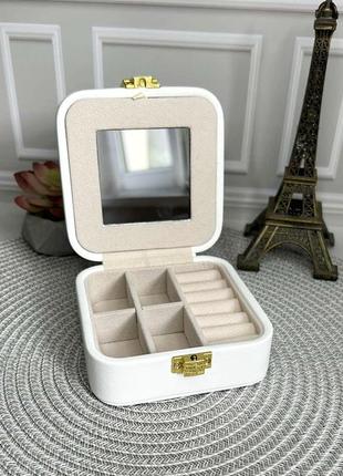 Шкатулка для украшений с зеркалом, маленькая дорожная шкатулка