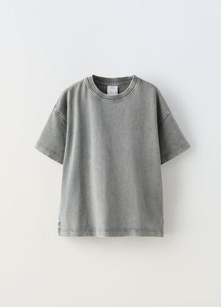 Оверсайз вареная, вываренная футболка zara, новая коллекция, размер xs/s
