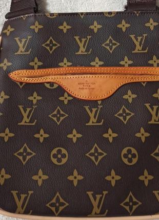 Чоловіча сумка месенджер луї віттон через плече коричневий класичний louis vuitton