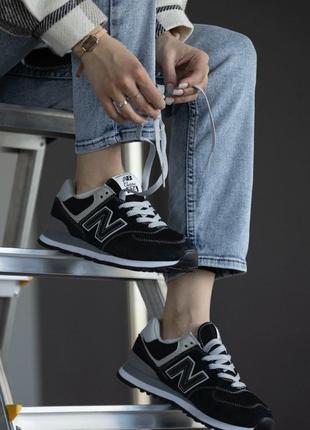 New balance 574v3 black mit white3 фото