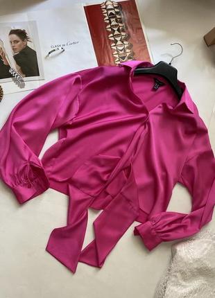 Шикарна жіноча атласна блуза на завʼязках new look 💞