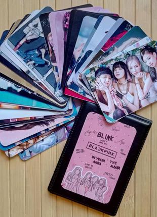 Ломо карты блек пінк блэк пинк lomo cards black pink 40 карточек + картхолдер