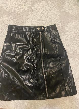 Юбка юбка кожзам h&m