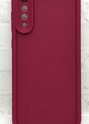 Чехол shock case для телефона glass case samsung galaxy a30s/a50/a50s pink / a505 бампер силиконовый бордовый