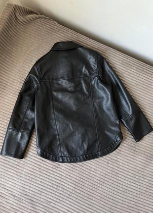 Піджак жакет сорочка шкіряна куртка курточка чорна з екошкіри5 фото