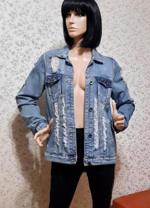 Джинсовая куртка forever 21 р. м джинсовка пиджак коттон2 фото