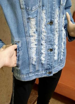 Джинсовая куртка forever 21 р. м джинсовка пиджак коттон6 фото