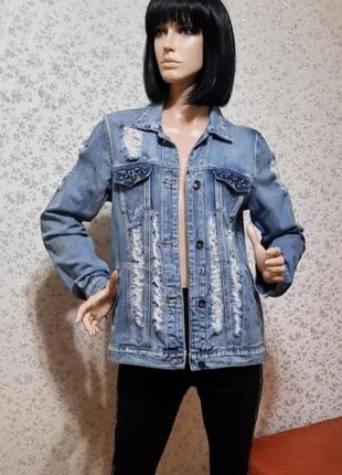 Джинсова куртка forever 21 р. м джинсовка піджак котон