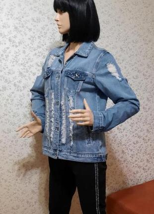 Джинсовая куртка forever 21 р. м джинсовка пиджак коттон5 фото