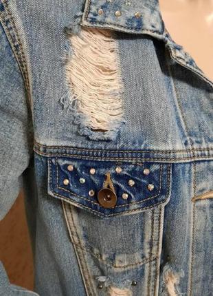 Джинсовая куртка forever 21 р. м джинсовка пиджак коттон8 фото