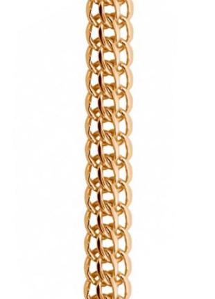 Срібний позолочений ланцюжок 50 см плетіння королівський пітон срібло 925 проби покрите позолотою 585