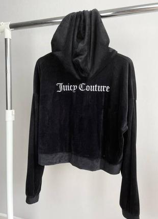 Жіночий вкорочений зіп худі juicy couture в рубчик оригінал  толстовка кофта3 фото