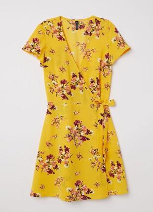 Яскрава жовта сукня h&m на запах