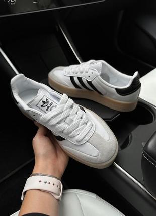 Adidas sobakov white black gum sole platform