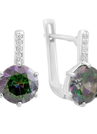 Серебряные серьги silverthin с мистик топазом 6.979ct (2121763)