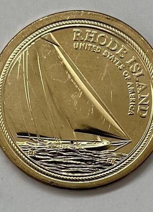 Монета сша 1 доллар 2022 г. "американские инновации" яхта релайэнс, род-айленд