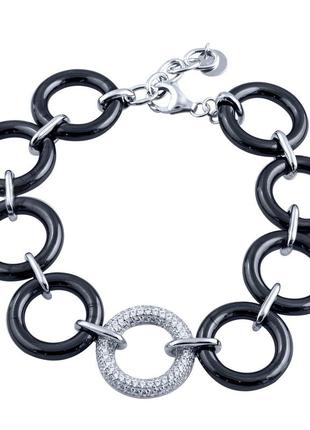 Серебряный браслет silverthin с керамикой, вес изделия 24,89 гр (1904237) 1822 размер
