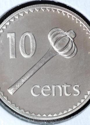 Монета фиджи 10 центов 1969 г. пруф из набора