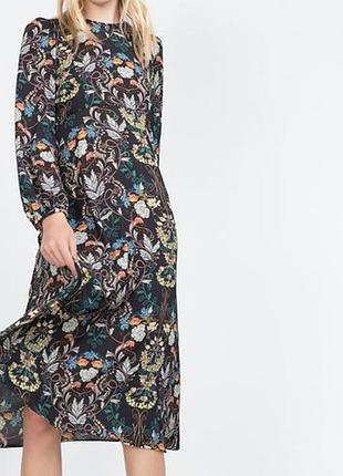 Ефектна тонка квіткова шифонова сукня р.36 s zara