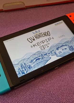 Прошитая (чипированая) nintendo switch v2 32+128 gb kefir в хорошем состоянии