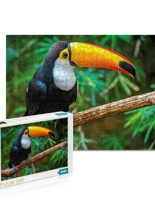 Гр пазли картонні (8+) 500 ел. "птах тукан. бразилія" 300400 (24) "dodo"1 фото