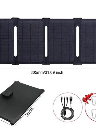 Солнечная переносная панель 30w, 5v usb etfe power bank charger solar, черная