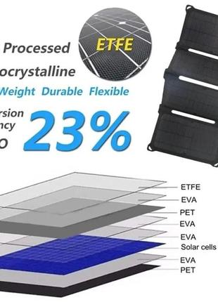 Солнечная переносная панель 30w, 5v usb etfe power bank charger solar, черная2 фото