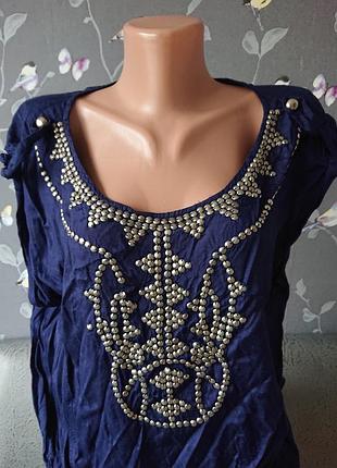 Летняя блуза вискоза  большой размер батал 50 /52 футболка блузка7 фото