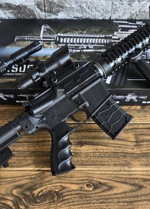 Дитячий пластиковий автомат m4a1 vigor з ліхтариком та лазером для пластикових куль || kilomeetr+