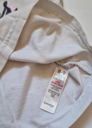 Летняя футболка девочке белая george принт звезды хлопок3 фото