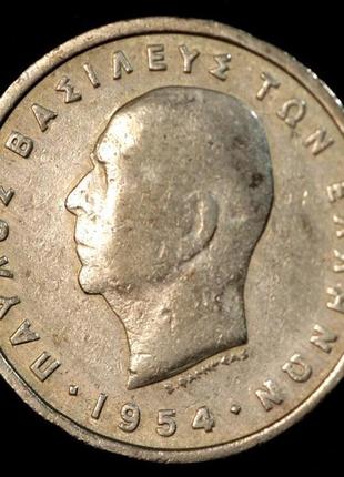 Монета греции 1 драхма 1954 г.2 фото