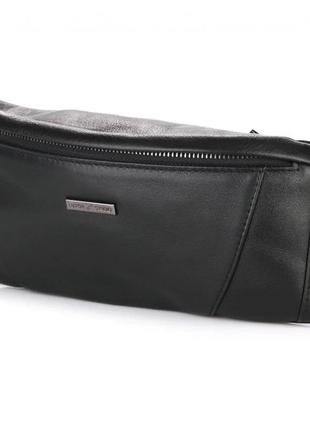 Сумка на пояс чорна luxon 2001-11