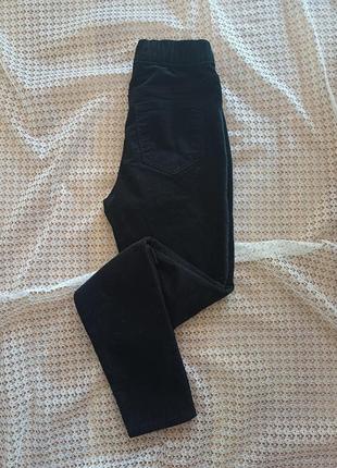 Вельветовые черные удобные брюки h&amp;m10 фото