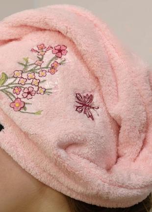 Красивый женский набор для бани сауны - велюровое банное полотенце на кнопках и чалма для волос турция koloco7 фото