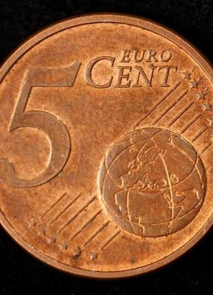 Монета германии 5 евроцентов 2002-21 гг.