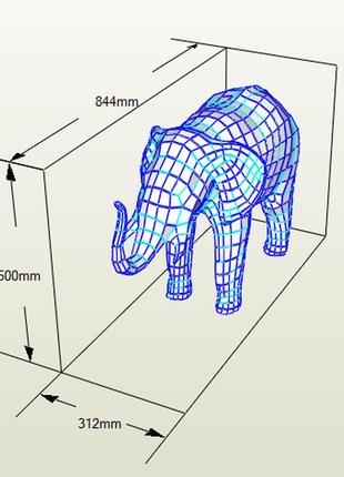Paperkhan конструктор из картона слон слониха слонено оригами papercraft 3d фигура развивающий набор антистрес