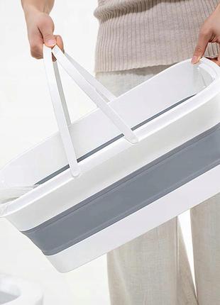 Складное прямоугольное силиконовое ведро · хозяйственная корзина на 20 литров, 47x26x18 см