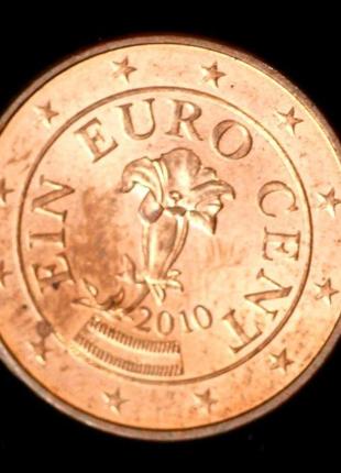 Монета австрии 1 евроцент 2002-14 гг.2 фото