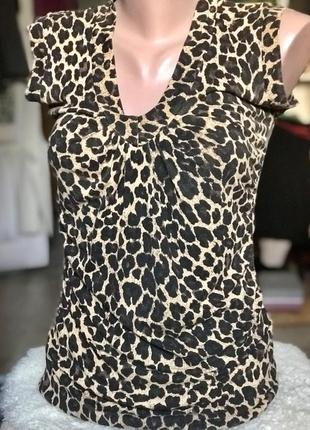 Майка топ трикотажна жіноча тренд леопард animal print бренд zara collection