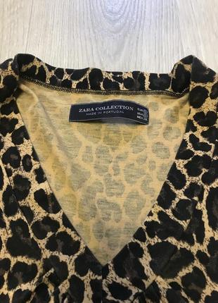 Майка топ женская трикотажная тренд леопард animal print бренд zara collection3 фото