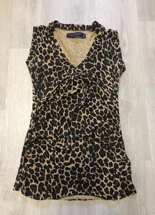 Майка топ женская трикотажная тренд леопард animal print бренд zara collection2 фото