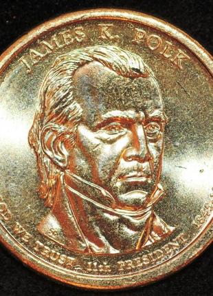 Монета сша 1 долар 2009 р. 11-й президент джеймс нокс полк