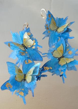 Серьги бабочки