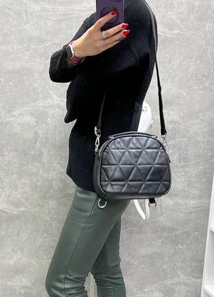 Женская стильная и качественная сумка из эко кожи серо-пудровая6 фото