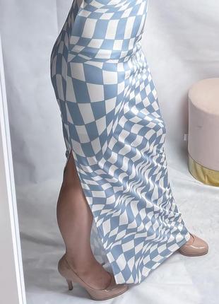 Юбка в клетку с разрезом missguided