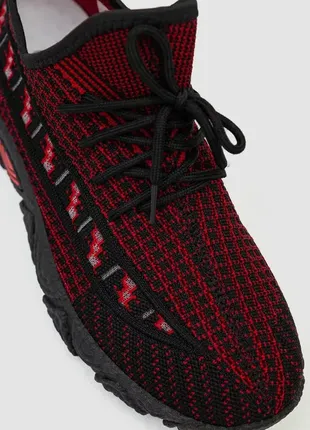 Кроссовки мужские на шнуровке, текстиль, красно-черные кеды, ботинки, обувь, 243ru310-22 фото