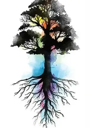 Большая временная татуировка водостойкая тату 21*11 "дерево жизни"