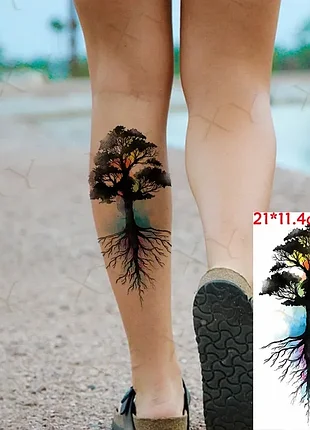 Большая временная татуировка водостойкая тату 21*11 "дерево жизни"